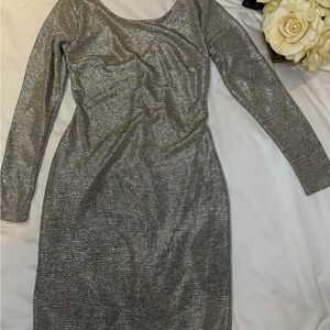Gold Long Sleeve mini Dress
